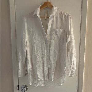 Babaton White Casual Button Down Shirt